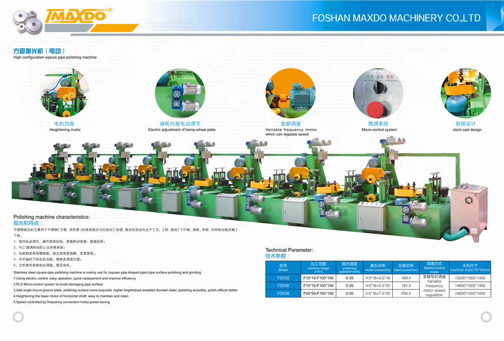 Square tube polishing machine (electric) 